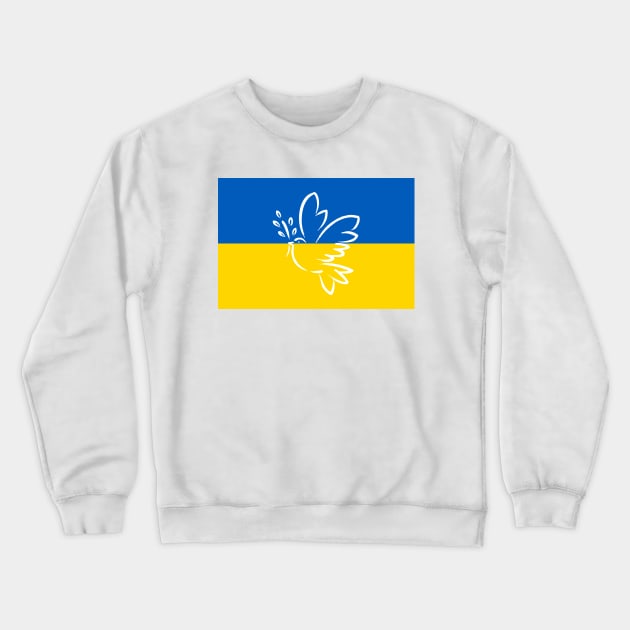 Ukraine Flag and Dove of Peace Crewneck Sweatshirt by COUNTRY FLAGS